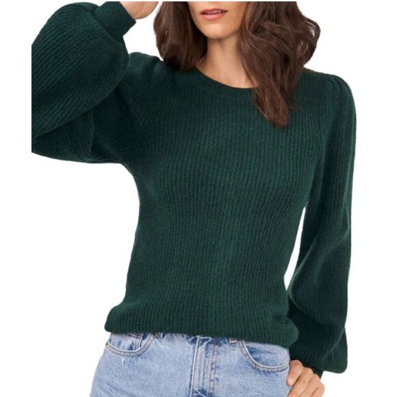 1. State Women’s XL Windsor Moss Balloon Sleeve Crew Neck Sweater NWT - Picture 3 of 9
